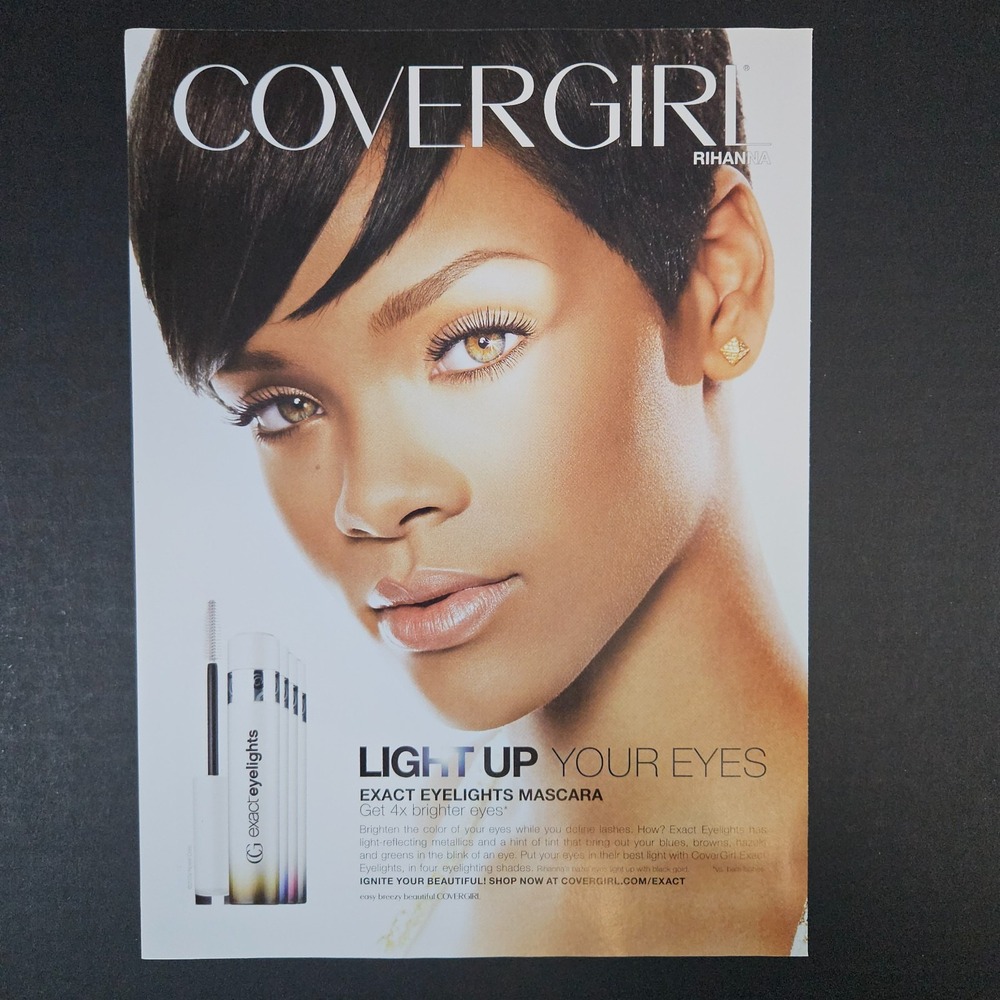 2009 Cover Girl Exact Eyelights Mascara Print‎ Ad Rihanna Easy Breezy Beautiful
